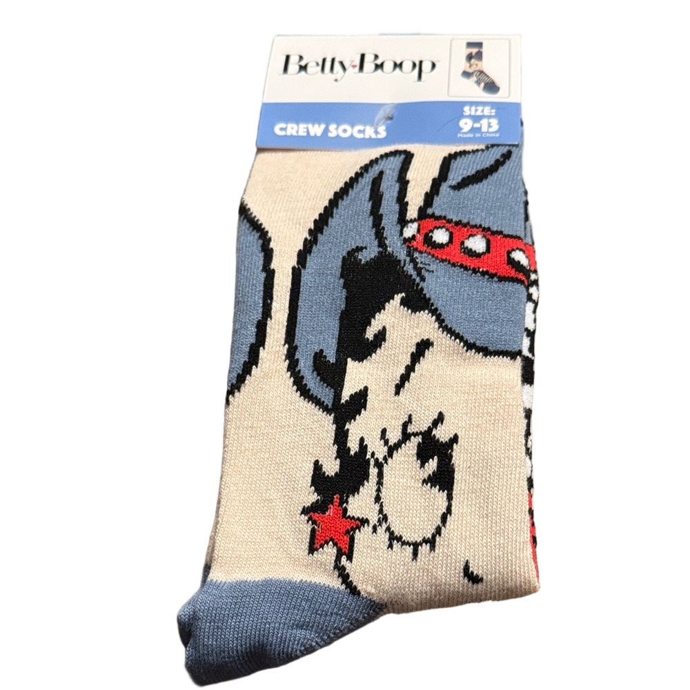 Classic Betty Boop Cowgirl Blue Crew Socks NWT